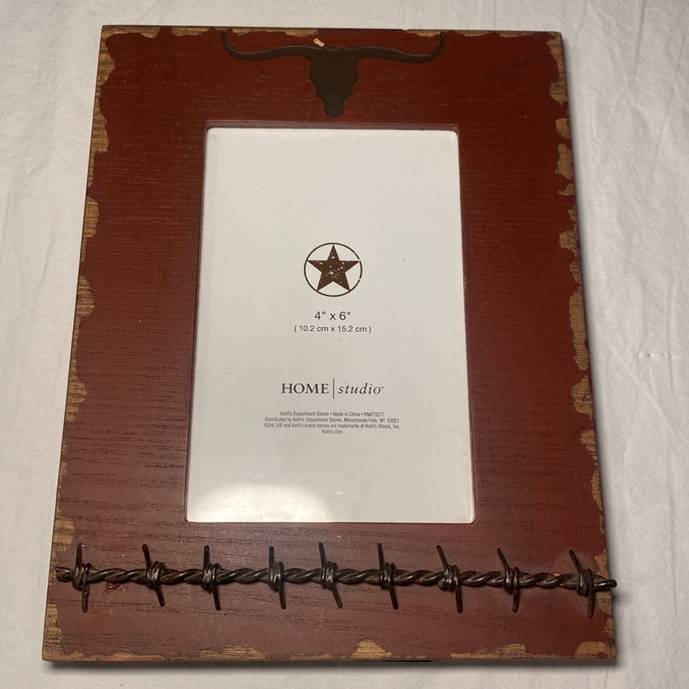 Home Studio Western Cowboy Themed 4x6 Photo Frames Home Decor NWOT Set of 3 - Picture 7 of 15